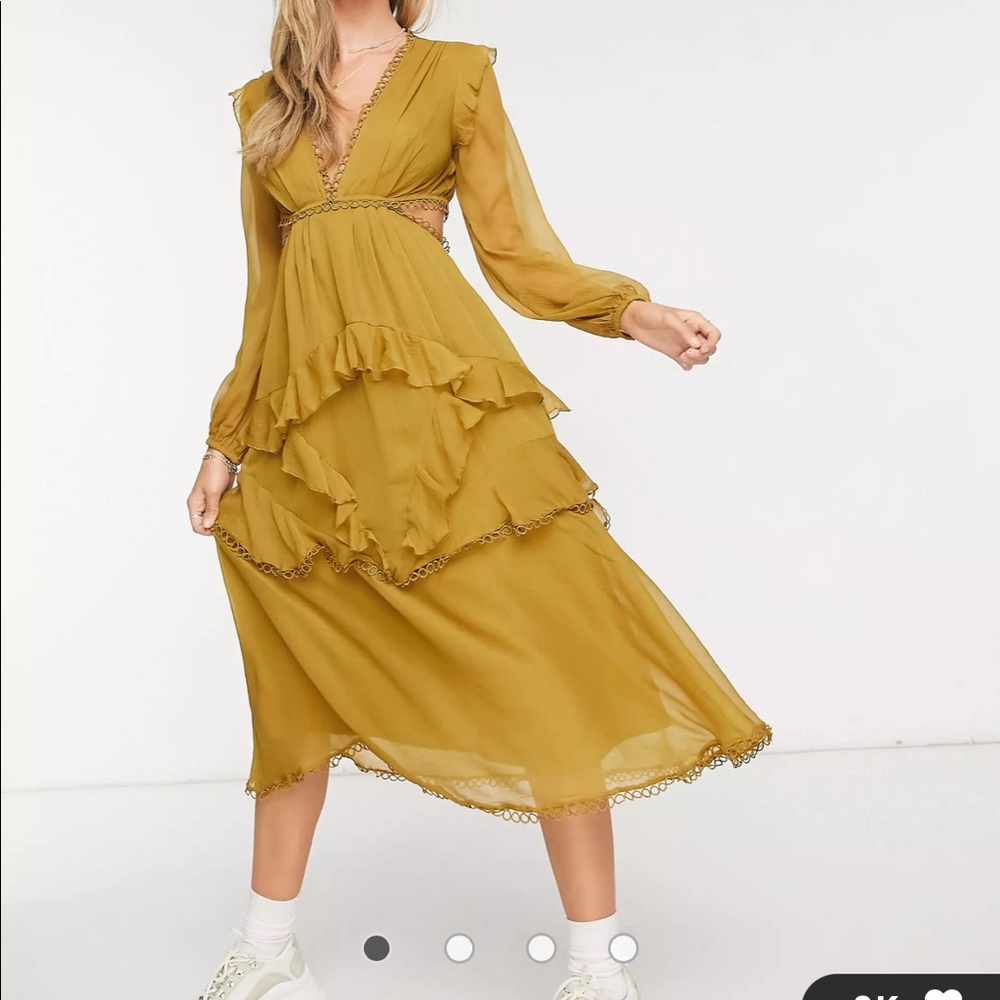 Mustard color ASOS Design Dress